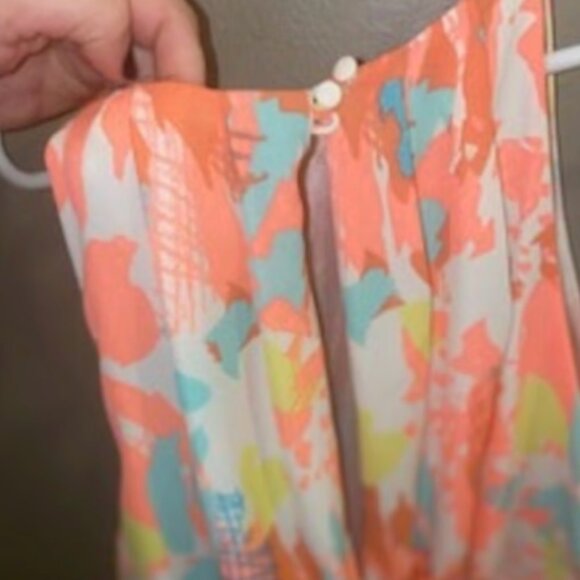 Lush Halter Vintage Boutique Tank Top Mini Dress Sz. L w/ Neck Button & Peephole - Picture 3 of 6